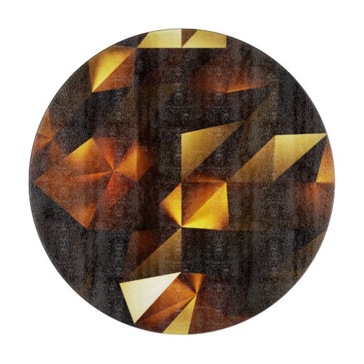 金ゴールドポリゴン： 3D抽象芸術描写 カッティングボード (正面)