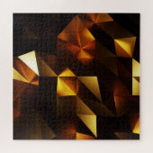 金ゴールドポリゴン： 3D抽象芸術描写 ジグソーパズル (横)