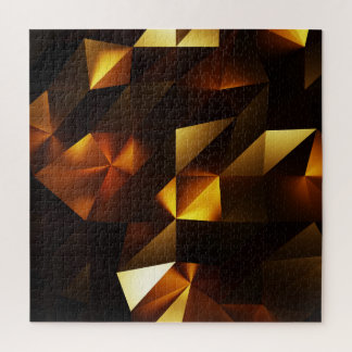 金ゴールドポリゴン： 3D抽象芸術描写 ジグソーパズル