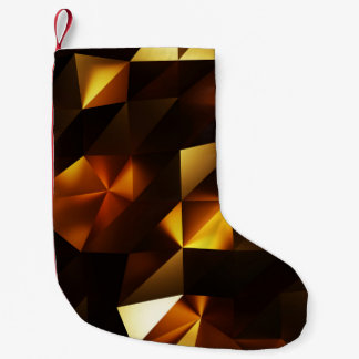 金ゴールドポリゴン： 3D抽象芸術描写 スモールクリスマスストッキング