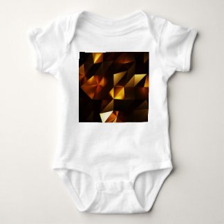 金ゴールドポリゴン： 3D抽象芸術描写 ベビーボディスーツ