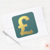 金ゴールドポンド記号グラフィック スクエアシール (封筒)