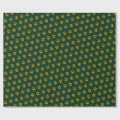 金ゴールドポープリントテーマ ラッピングペーパー (フラット)