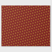 金ゴールドポープリントテーマ ラッピングペーパー (フラット)