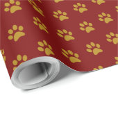 金ゴールドポープリントテーマ ラッピングペーパー (ロールコーナー)