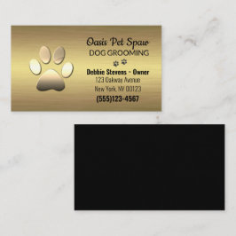 金ゴールドポープリントドッグペットグルーミングサービス事業 名刺