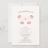 金ゴールドマかわいらしゼンタバタフライモダンブライダルシャワー 招待状 (正面)