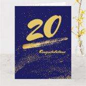 金ゴールドマイルストーンの記念日 カード (黄色い花)