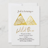 金ゴールドマウンテン1歳の誕生日招待状ワイルドワイン 招待状 (正面)