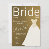 金ゴールドマガジンカバーブライダルシャワー 招待状 (正面)