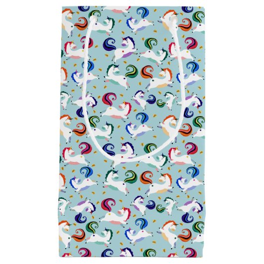 金ゴールドマジカルスターレインボーユニコーン スモールペーパーバッグ (正面)