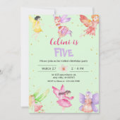 金ゴールドマジカルフェアリー誕生日招待状 招待状 (正面)