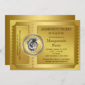 金ゴールドマスカレードパーティー 招待状 (正面/裏面)
