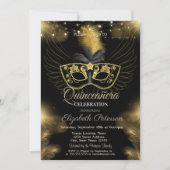 金ゴールドマスクダイアモンライトブラッククインチェニェラ 招待状 (正面)