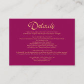 金ゴールドマゼンタマンダラインディアン結婚ズ詳細 エンクロージャーカード (正面)