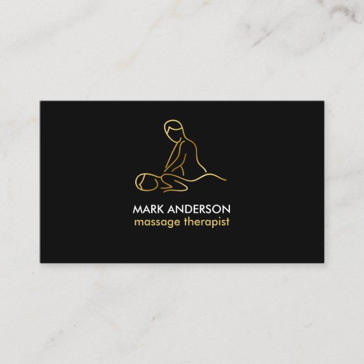 金ゴールドマッサージセラピーマッサージスパ 名刺 (正面)