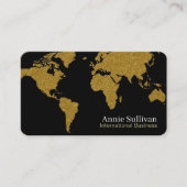 金ゴールドマップのオーバーサイズ国際的黒 名刺 (正面)