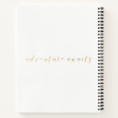 金ゴールドマップの旅行ノートパーソナライズされた ノートブック (裏面)