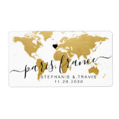 金ゴールドマップハートの宛先の優先 ラベル (正面)