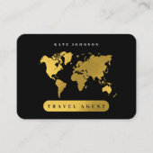 金ゴールドマップ旅行代理店ソーシャルメディアのアイコン 名刺 (正面)