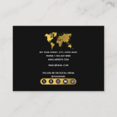 金ゴールドマップ旅行代理店ソーシャルメディアのアイコン 名刺 (裏面)