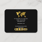 金ゴールドマップ旅行代理店ソーシャルメディアのアイコン 名刺 (裏面)