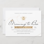 金ゴールドママとビーのベビーシャワー招待状 招待状 (正面)