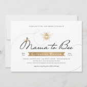 金ゴールドママへビーベイビーシャワー 招待状 (正面)