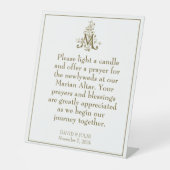 金ゴールドマリアン賛美クロスマザー祭壇サイン 台座サイン (正面)