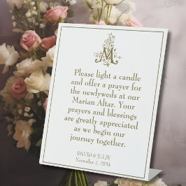 金ゴールドマリアン賛美クロスマザー祭壇サイン 台座サイン