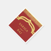 金ゴールドマリゴッドフラワームンダップキャノピーアーチ結婚ーズ スタンダードカクテルナプキン (角)