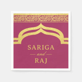 金ゴールドマリゴッドフラワームンダップキャノピーアーチ結婚ーズ スタンダードカクテルナプキン