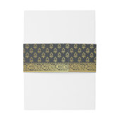 金ゴールドマリゴッドフラワームンダプアーチモノグラム結婚ズ 招待状ベリーバンド (裏面例)