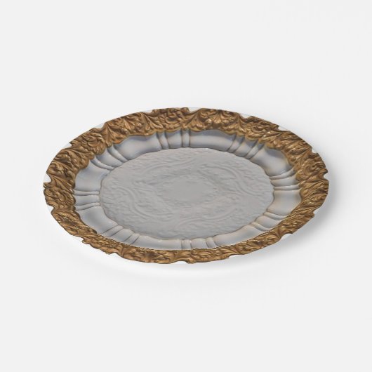 金ゴールドマリーアントワネットブライダルシャワーポー結婚ズ ペーパープレート (アングル)