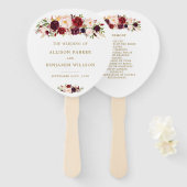 金ゴールドマルサラフラワーズボホ結婚式 プログラムファン ハンドファン (正面&裏面)