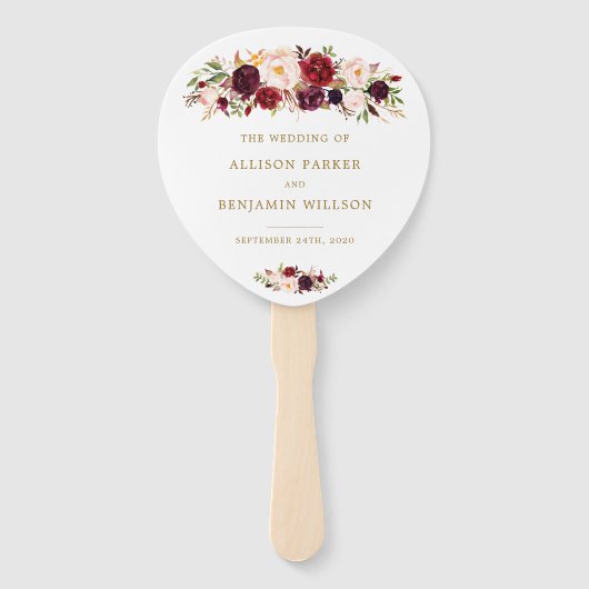 金ゴールドマルサラフラワーズボホ結婚式 プログラムファン ハンドファン (正面)