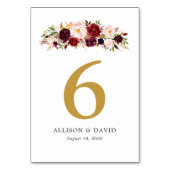 金ゴールドマルサラボホフローラテーブル番号 テーブルナンバー (裏面)