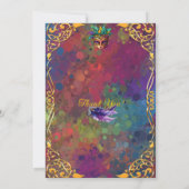 金ゴールドマルディグラスマスカレード50thバースデーパーティー 招待状 (裏面)