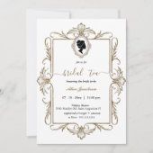金ゴールドマルモルヴィンテージブライダルシャワー 招待状 (正面)