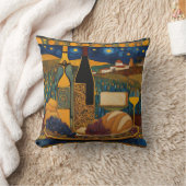 金ゴールドマルーンのワインパターン クッション (ブランケット)