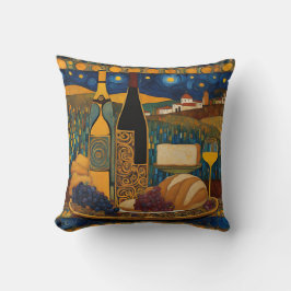 金ゴールドマルーンのワインパターン クッション