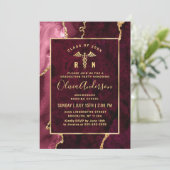 金ゴールドマルーン看護学校RN卒業パーティー 招待状 (スタンド正面)