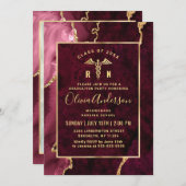 金ゴールドマルーン看護学校RN卒業パーティー 招待状 (正面/裏面)