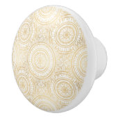 金ゴールドマンエレガントダラヒマワリ白文様 セラミックノブ (右)