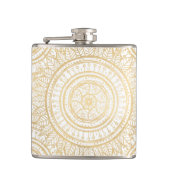 金ゴールドマンエレガントダラヒマワリ白文様 フラスク (正面)