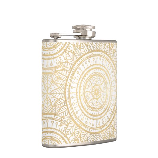 金ゴールドマンエレガントダラヒマワリ白文様 フラスク (右)