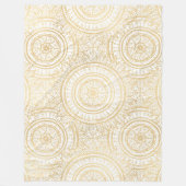 金ゴールドマンエレガントダラヒマワリ白文様 フリースブランケット (正面)