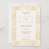 金ゴールドマンエレガントダラヒマワリ白文様 招待状 (正面)