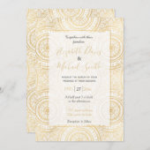 金ゴールドマンエレガントダラヒマワリ白文様 招待状 (正面/裏面)