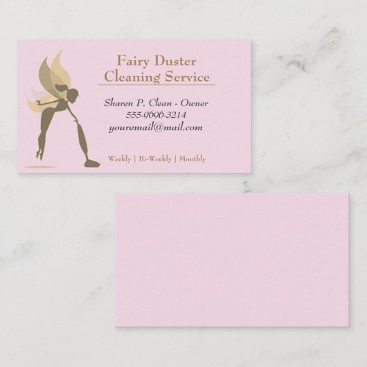 金ゴールドマンガ妖精ガールハウス清掃サービス 名刺 (正面/裏面)